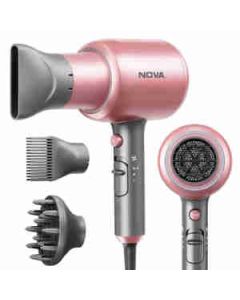 Nova Nhp 8222 Professional Hair Dryer With Ac Motor Hair Dryer Plastic 2000 Watt, 1 Pc Rose Gold