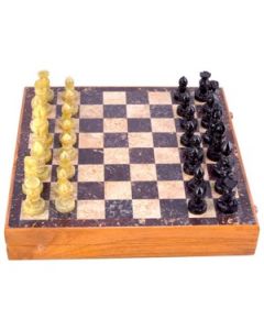 HAPEE Marble Stone Chess Board Wooden Box 8 Inch 1 Pc