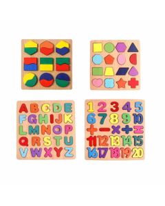 Mehta Toys Small Education Board Wood 4 Pcs Set Multicolour