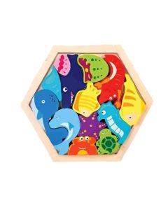 Mehta Toys Hexagon Puzzle Wood 1 Pc Multicolour