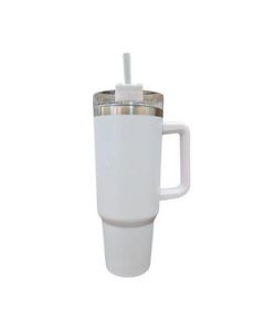 HAPEE Stanley Cup With Straw And Handle Reusable Stainless Steel 1 Pc White