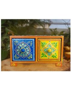 HAPEE Hand Painted Small Drawer Wooden 1 Pc Multicolour