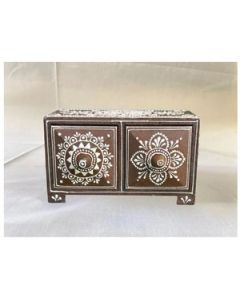 HAPEE Hand Painted Small Drawer Wooden 1 Pc Brown