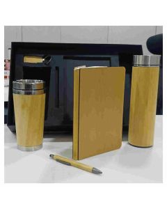 HAPEE Corporate Gift Set With Diary And Bottle 5 Pcs Set Brown