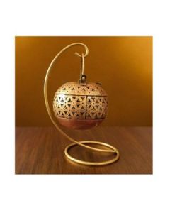 HAPEE 182Rl Daisy Tea Light Lota With Stand Wrought Iron 1 Pc Golden