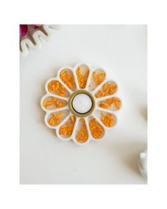 HAPEE Flower Tea Light Candle Holder 1 Pc White