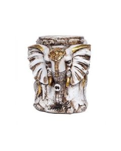 HAPEE Elephant Head Pen Stand Fibre Resin 1 Pc White And Brown