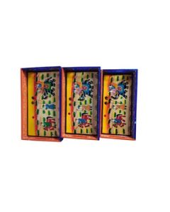 HAPEE Full Epoxy Tray Set Wooden 3 Pcs Set Multicolour