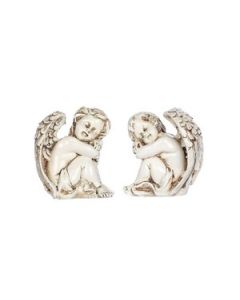 HAPEE Angel Pair Small Fibre Resin 2 Pcs Set White