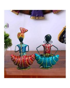 HAPEE Couple Tea Light Wrought Iron 2 Pcs Set Multicolour
