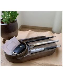 HAPEE Desk Organiser With Storage Wood 1 Pc Brown