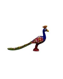 HAPEE Painting Peacock Long Tail 3 Inch Metal 1 Pc Multicolour