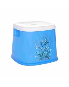 Jalore Floral Stool Plastic 28 Cm, 1 Pc Blue