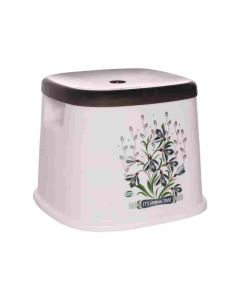 Jalore Floral Stool Plastic 28 Cm, 1 Pc White