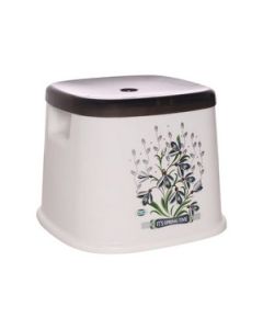 Jalore Floral Stool Plastic 28 Cm, 1 Pc White