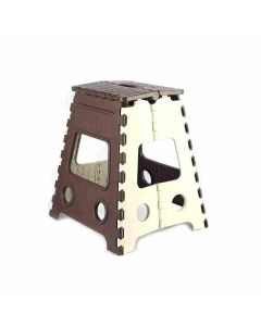 Jalore Folding Stool Plastic 55 Cm, 1 Pc Beige & Brown