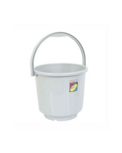 Jalore Round Bucket Plastic With Handle 8 L, 1 Pc Grey