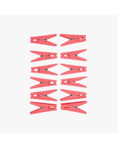 Jalore Cloth Drying Clips Plastic 12 Pcs Set Pink
