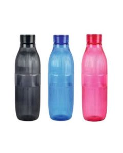 Java Ribs Fridge Water Bottle Plastic 1 L, 3 Pcs Set Assorted