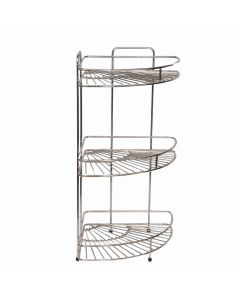 Coconut Triangle Corner Rack 3 Step Stainless Steel 1 Pc Silver