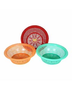 Laplast Round Basket Small Fruit/Vegetable Plastic 3 Pcs Set Assorted