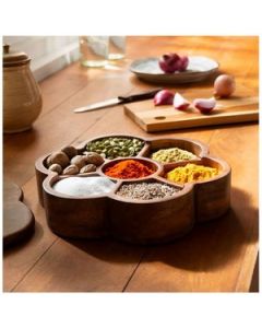 HAPEE Masala Box Mango Wood 1 Pc Brown