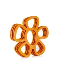 Java 5 Petal Flower Shape Hot Mat Silicone 4 Pcs Set Orange