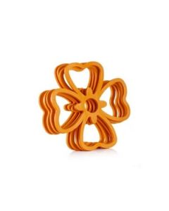 Java 4 Petal Flower Shape Hot Mat Silicone 4 Pcs Set Orange