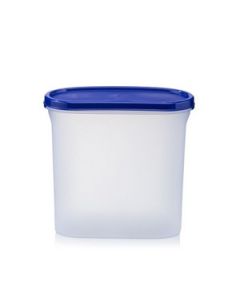 Java Oval Bottom Container With Blue Lid Plastic 1.7 L, 1 Pc Transparent