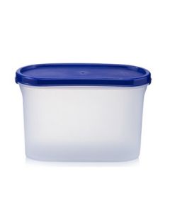 Java Oval Bottom Container With Blue Lid Plastic 1 L, 1 Pc Transparent