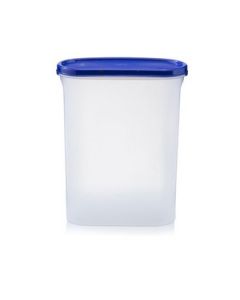 Java Oval Bottom Container With Blue Lid Plastic 2 L, 1 Pc Transparent