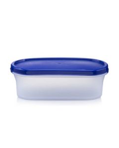 Java Oval Bottom Container With Blue Lid Plastic 500 Ml, 1 Pc Transparent
