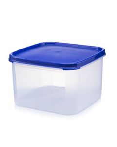 Java Airtight Square Container With Blue Lid Plastic 2.6 L, 1 Pc Transparent