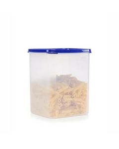 Java Airtight Square Container With Blue Lid Plastic 5.5 L, 1 Pc Transparent
