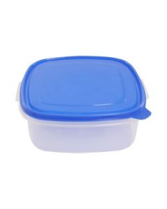 Java Food Safe Container With Blue Lid Plastic 600 Ml, 1 Pc Transparent