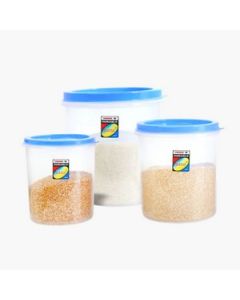 Java Round Container (5L, 7L, 10L) Plastic 3 Pcs Set Transparent
