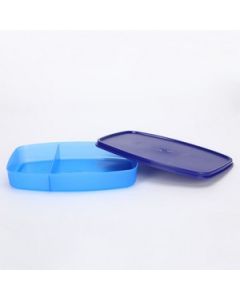 Java Lite Lunch Box With Spork Plastic 400 Ml, 1 Pc Blue