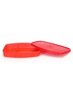 Java Lite Lunch Box With Spork Plastic 400 Ml, 1 Pc Red