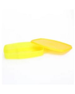 Java Lite Lunch Box With Spork Plastic 400 Ml, 1 Pc Yellow