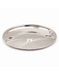 Coconut P23 Oval Hunger Designer Thali Stainless Steel 1 Pc Silver