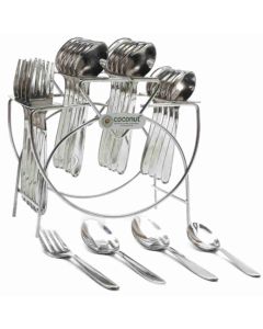 Coconut Stainless Steel Cutlery Set With Stand Joyce 1 Pc Silver