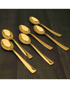 Coconut R22 Tasman Desert Spoon Stainless Steel 6 Pcs Set Golden