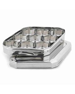 Coconut Kaju Katli Masala Box Stainless Steel 1 Pc Silver
