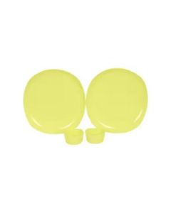 Java Plate With Bowl (2 Plates And 2 Bowls) Plastic 4 Pcs Set Yellow
