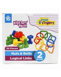 Little Fingers Lft 045 Nuts & Bolts Logical Links Plastic 1 Pack Multicolour