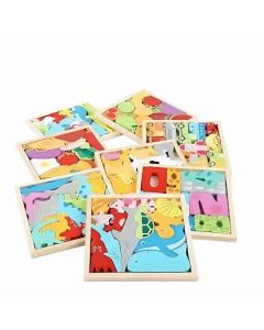 Mehta Toys Square Puzzle Mix Learning Blocks For Kids Wood 1 Pc Multicolour
