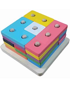 Mehta Toys Brainy Blocks Game For Kids Wood 1 Pc Multicolour