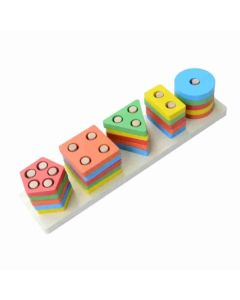 Mehta Toys 4 Column Game For Kids Wood 1 Pc Multicolour