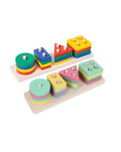 Mehta Toys 4 Column Game For Kids Wood 1 Pc Multicolour