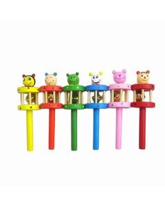Mehta Toys Cage Rattle Toy For Kids Wood 2 Pcs Set Multicolour